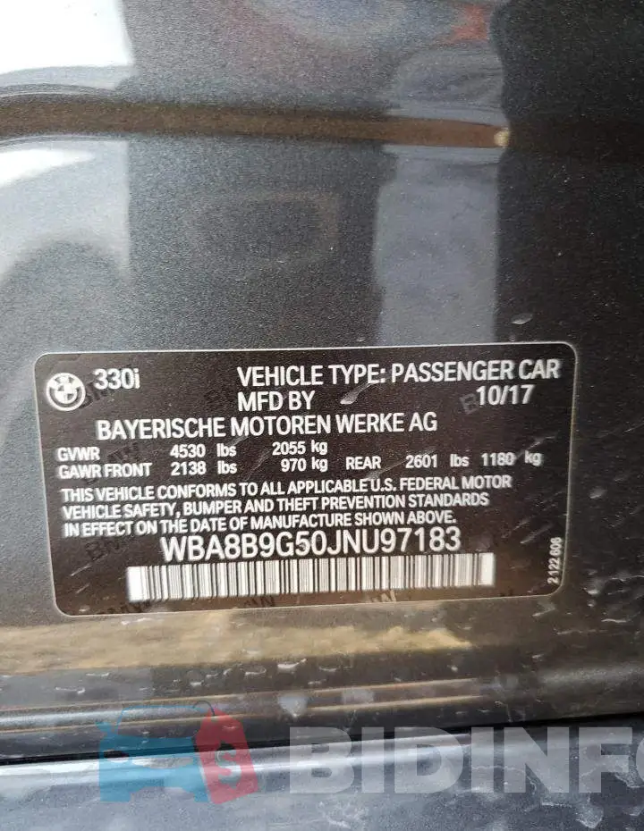 WBA8B9G50JNU97183 Photo# 12
