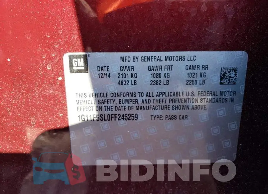 1G11F5SL0FF246259 Photo# 12