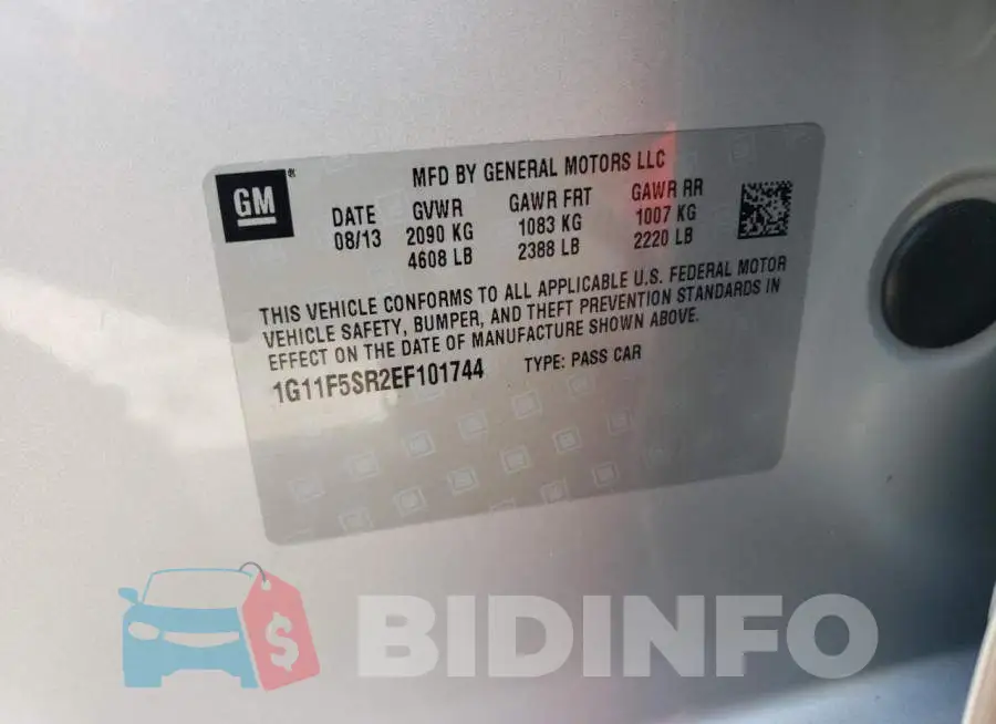 1G11F5SR2EF101744 Photo# 12