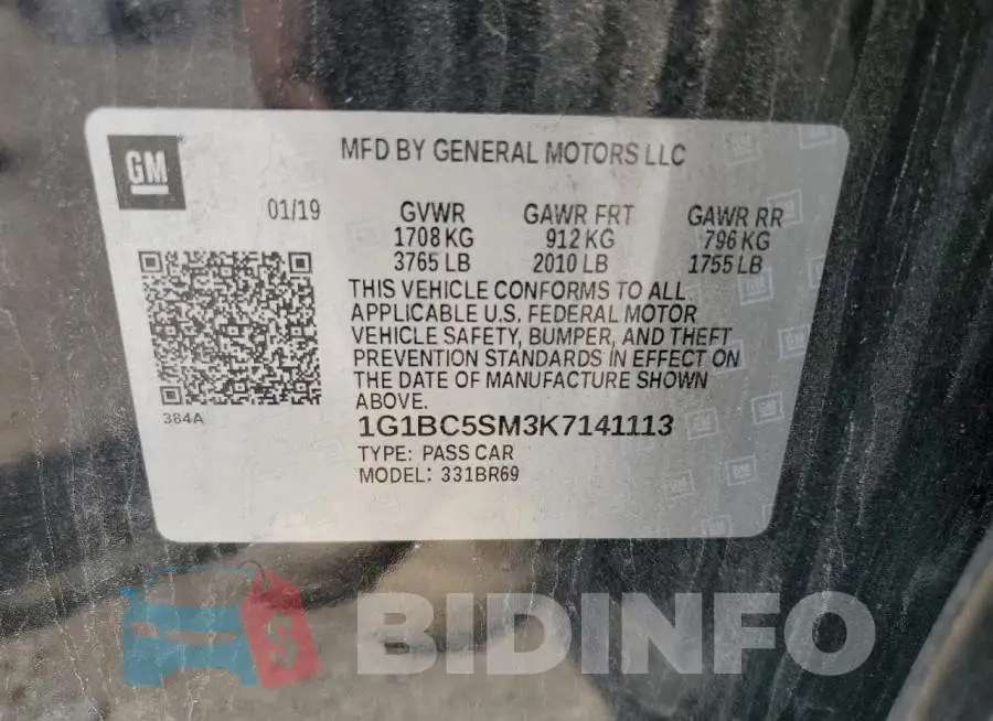1G1BC5SM3K7141113 Photo# 13