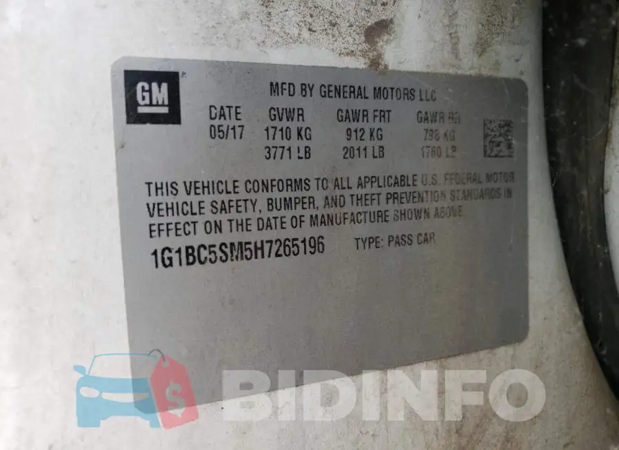 1G1BC5SM5H7265196 Photo# 12