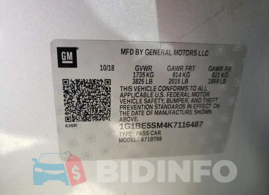 1G1BE5SM4K7116487 Photo# 12