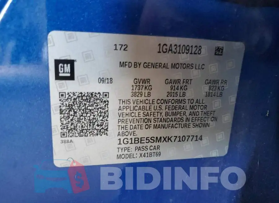 1G1BE5SMXK7107714 Photo# 12