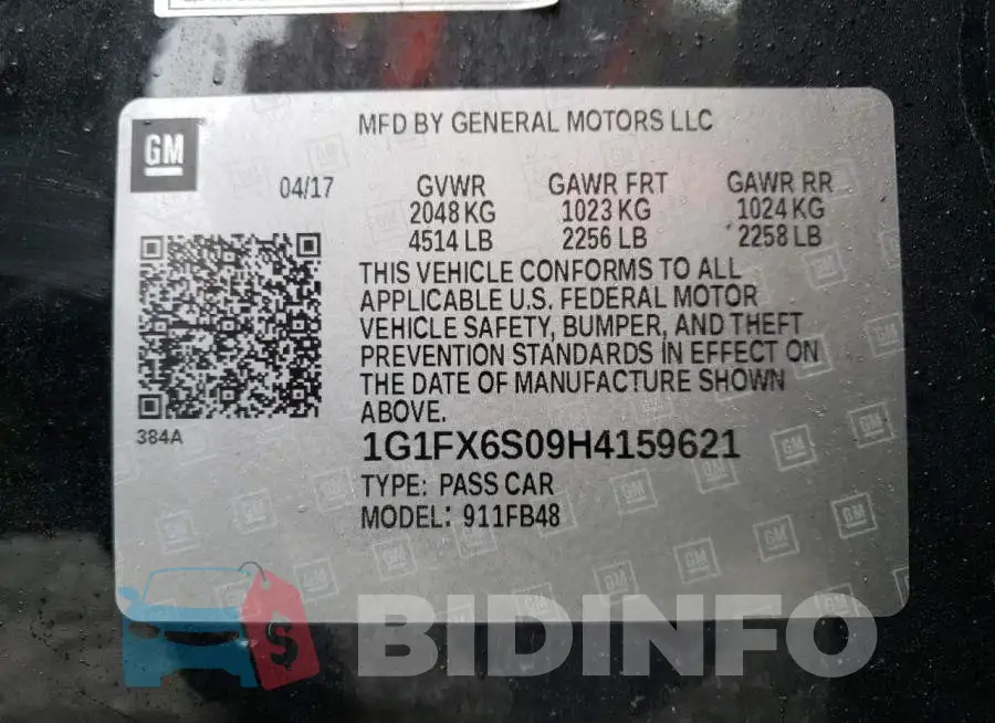 1G1FX6S09H4159621 Photo# 13