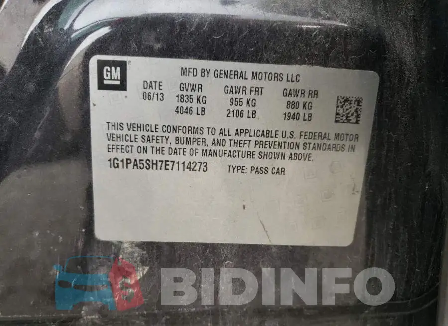 1G1PA5SH7E7114273 Photo# 12