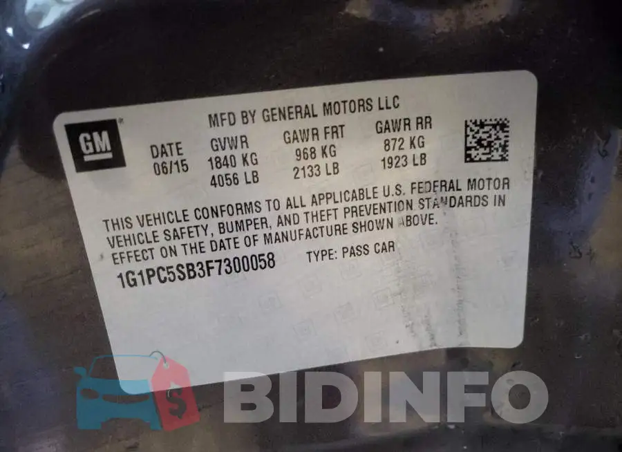 1G1PC5SB3F7300058 Photo# 13