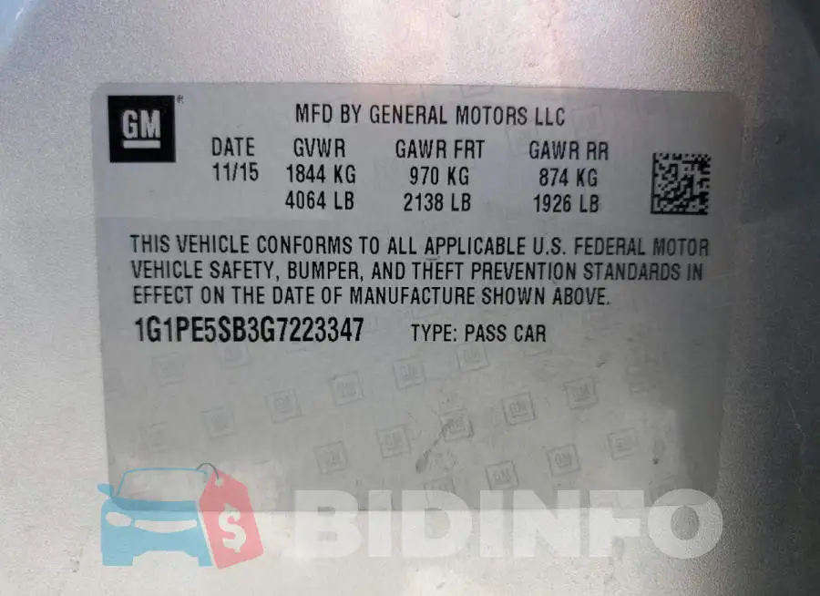 1G1PE5SB3G7223347 Photo# 12