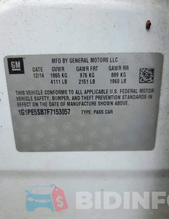 1G1PE5SB7F7153057 Photo# 12