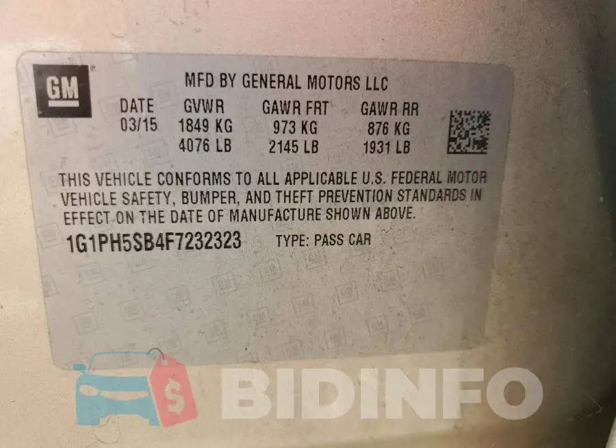 1G1PH5SB4F7232323 Photo# 12