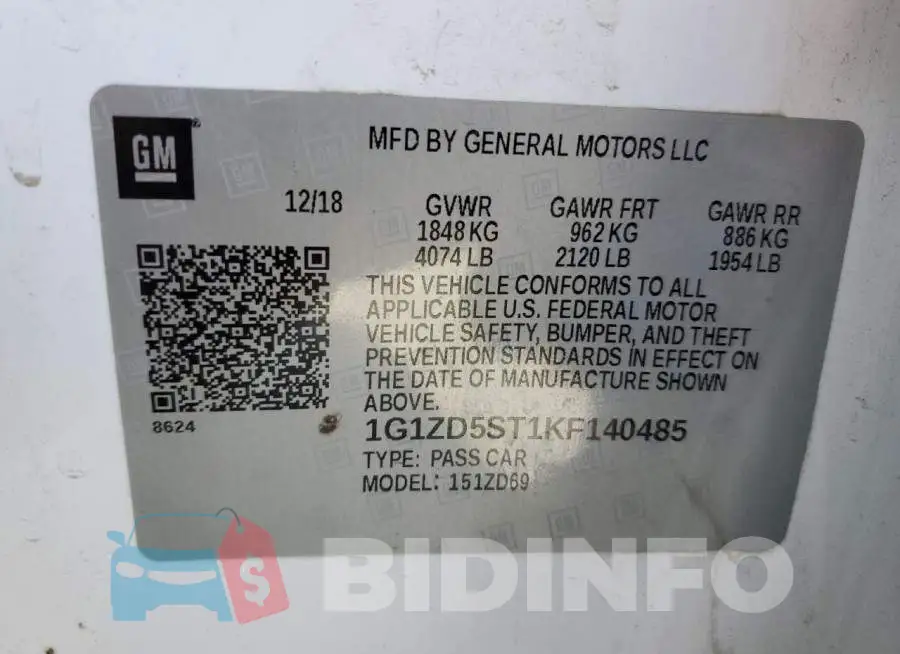 1G1ZD5ST1KF140485 Photo# 13