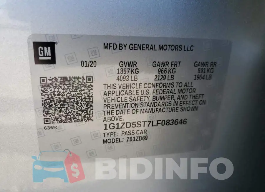 1G1ZD5ST7LF083646 Photo# 12