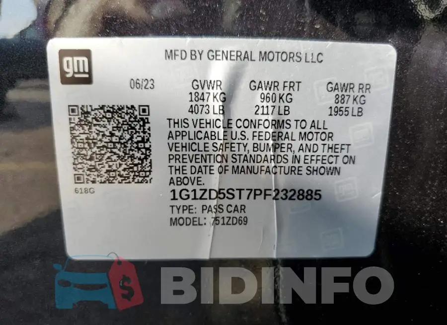 1G1ZD5ST7PF232885 Photo# 12