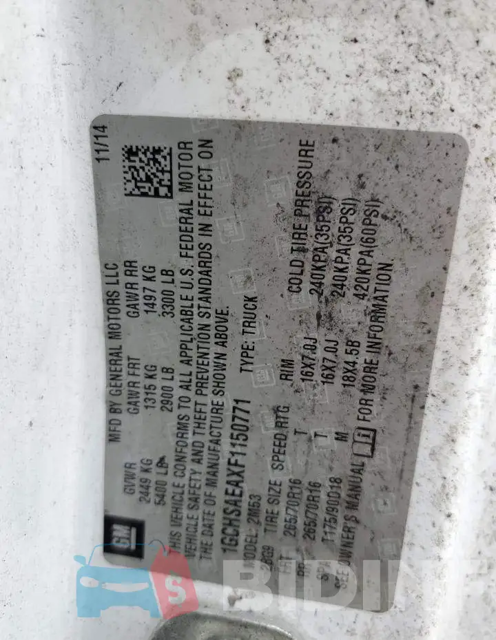 1GCHSAEAXF1150771 Photo# 12