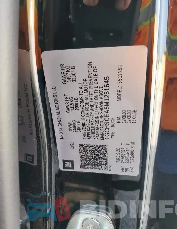 1GCHSCEA5M1251645 Photo# 12