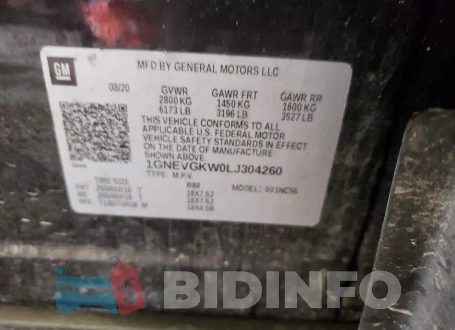 1GNEVGKW0LJ304260 Photo# 13