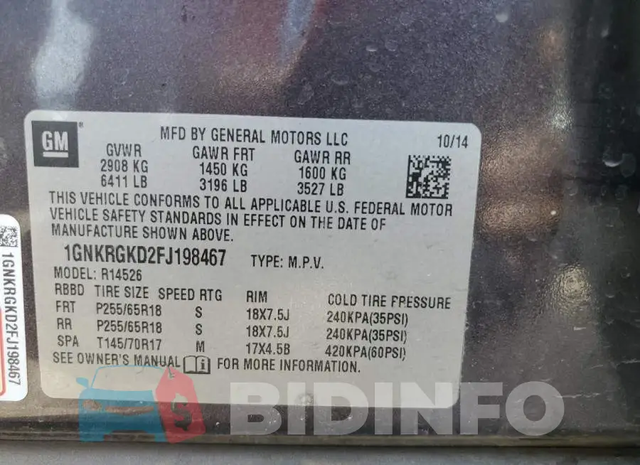 1GNKRGKD2FJ198467 Photo# 12