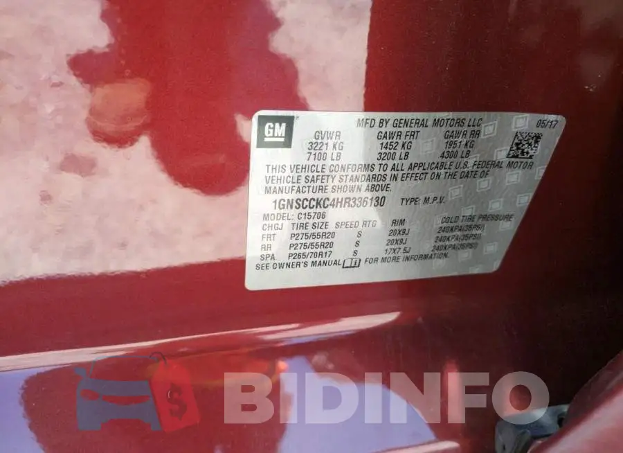 1GNSCCKC4HR336130 Photo# 14