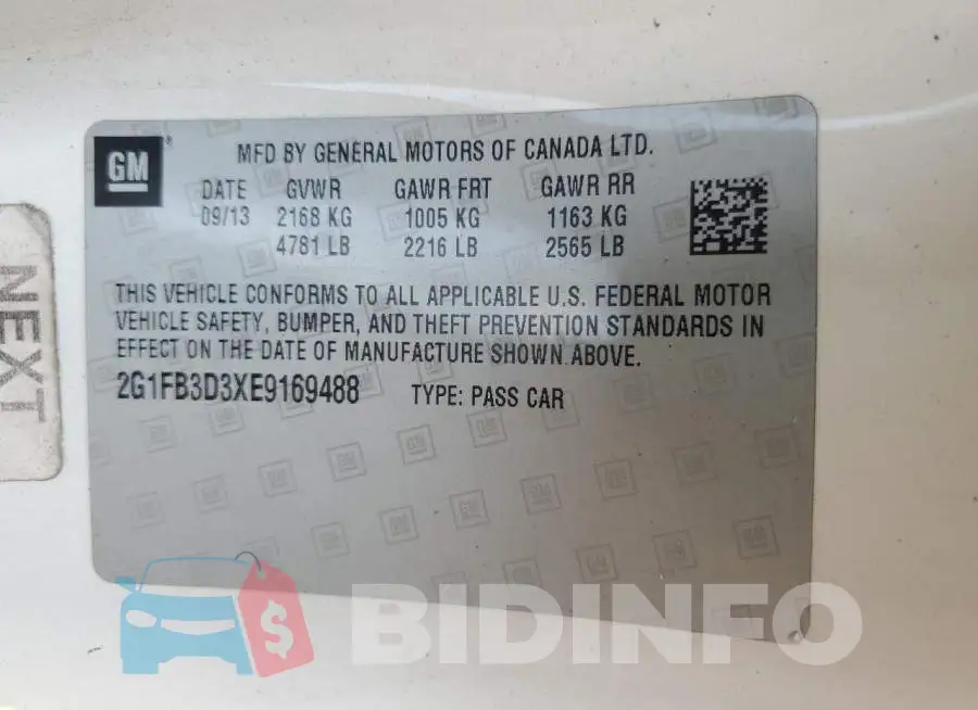 2G1FB3D3XE9169488 Photo# 12