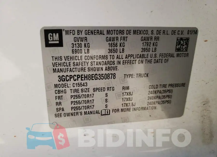 3GCPCPEH8EG350878 Photo# 12