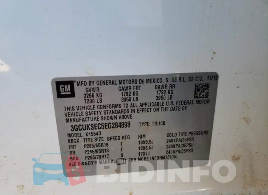 3GCUKSEC5EG284898 Photo# 13