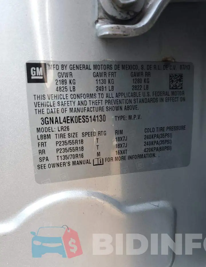 3GNAL4EK0ES514130 Photo# 12