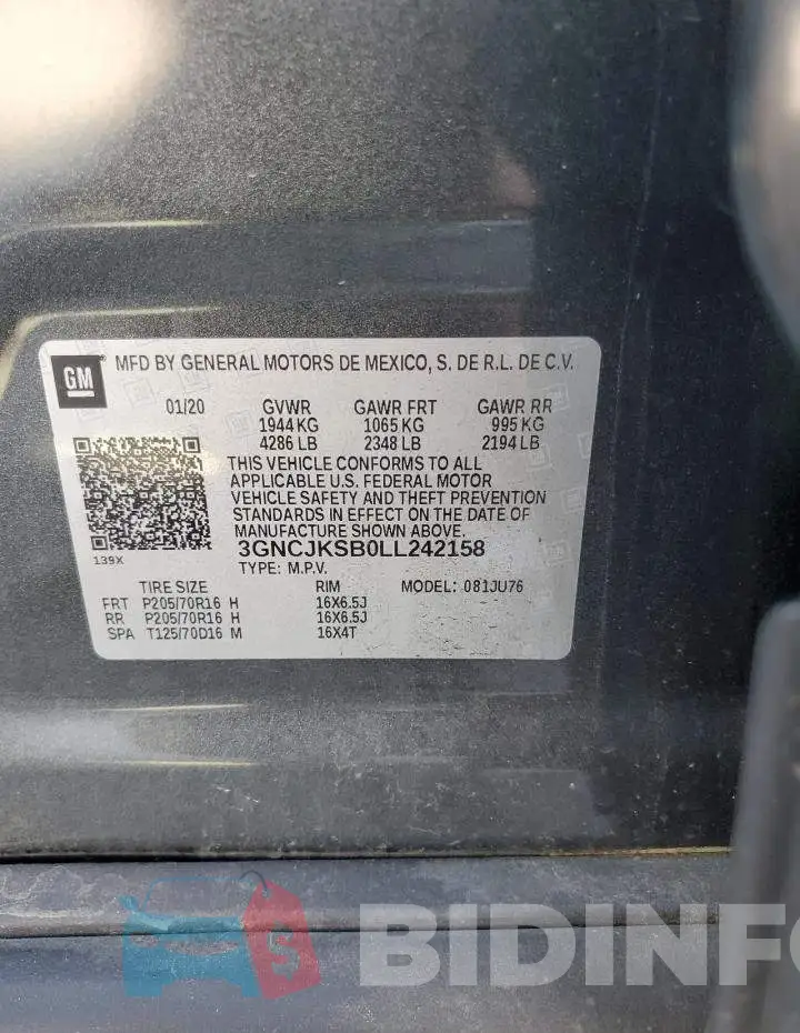 3GNCJKSB0LL242158 Photo# 12
