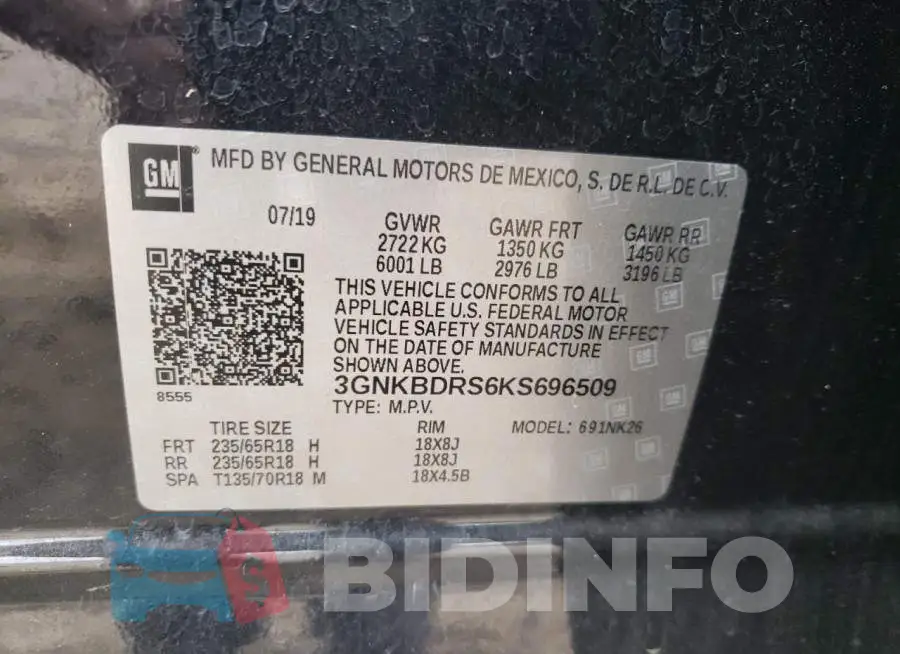 3GNKBDRS6KS696509 Photo# 13