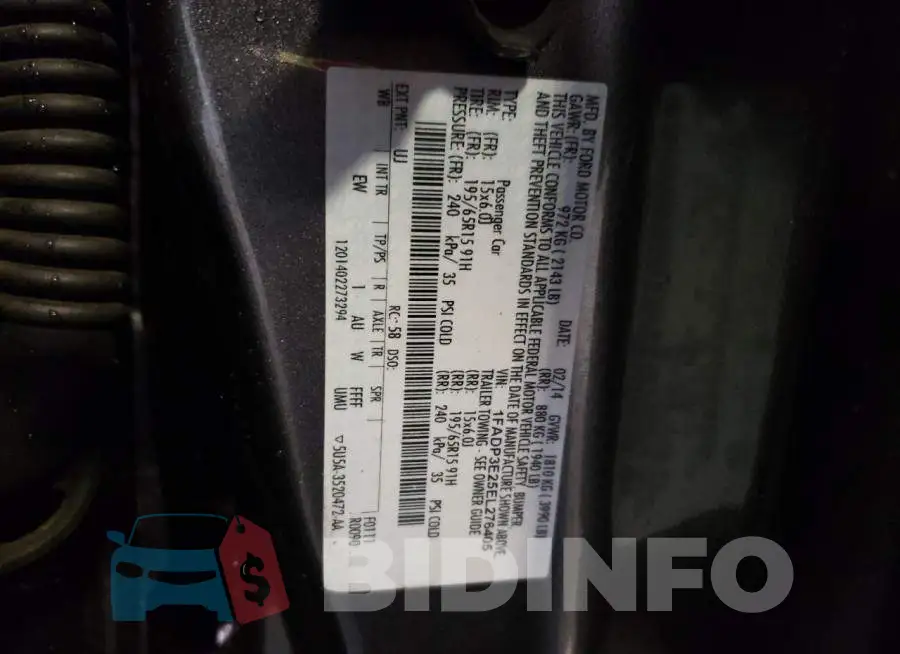 1FADP3E25EL276405 Photo# 12