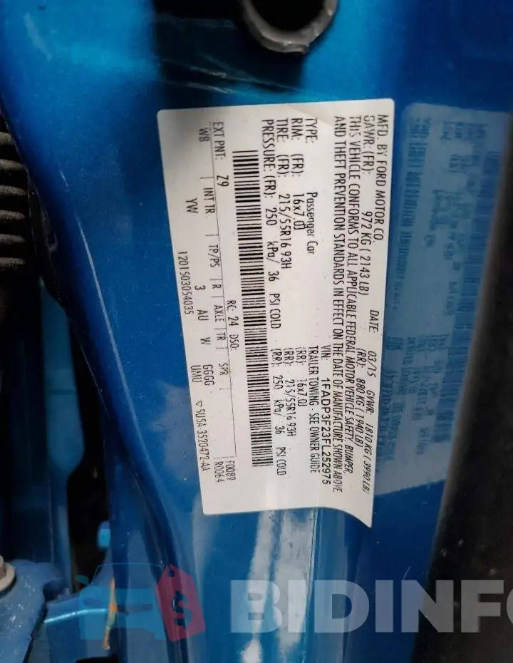 1FADP3F23FL252975 Photo# 12