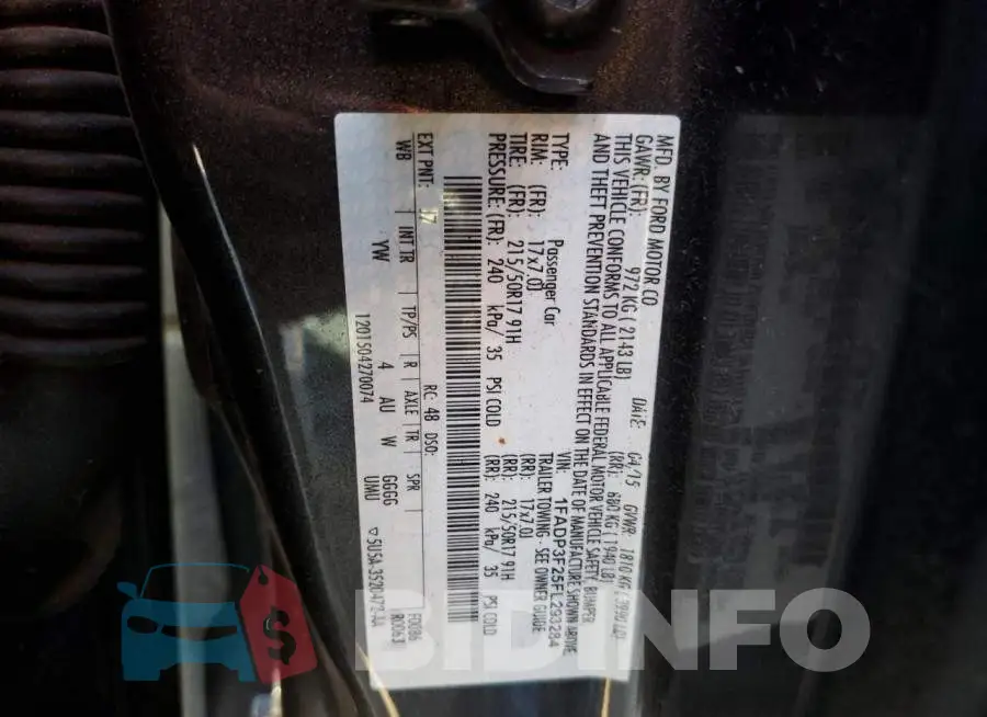 1FADP3F25FL293284 Photo# 13