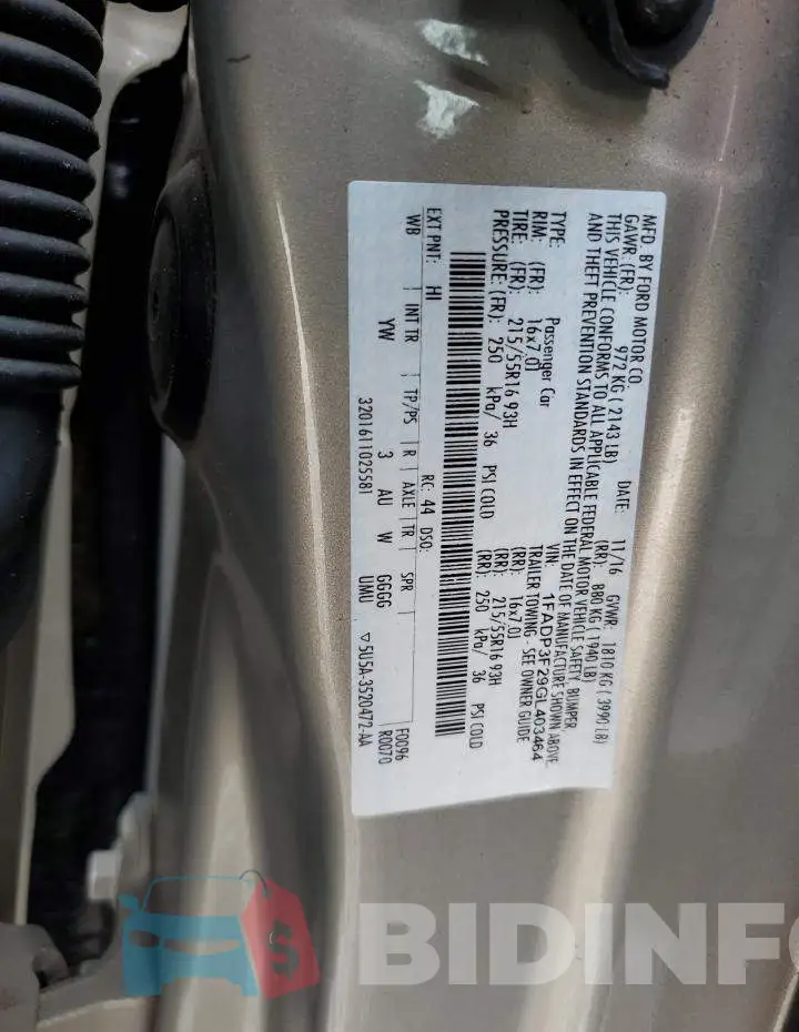 1FADP3F29GL403464 Photo# 12