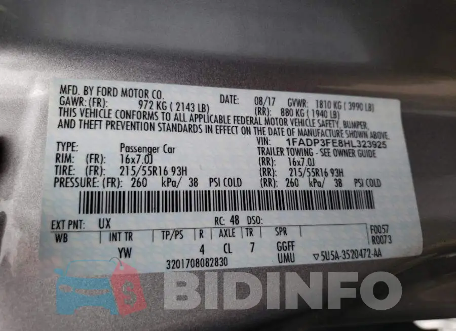 1FADP3FE8HL323925 Photo# 12
