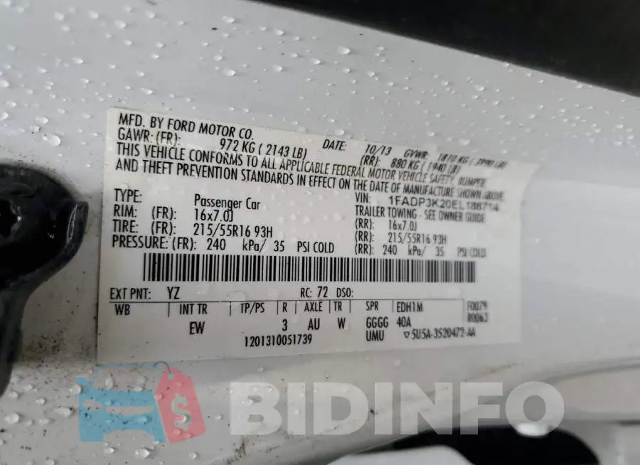 1FADP3K20EL186714 Photo# 12