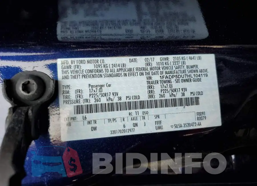 1FADP5DU7HL104119 Photo# 13