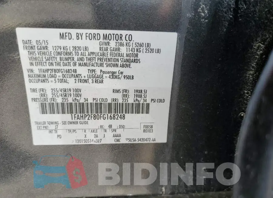 1FAHP2F80FG168248 Photo# 13