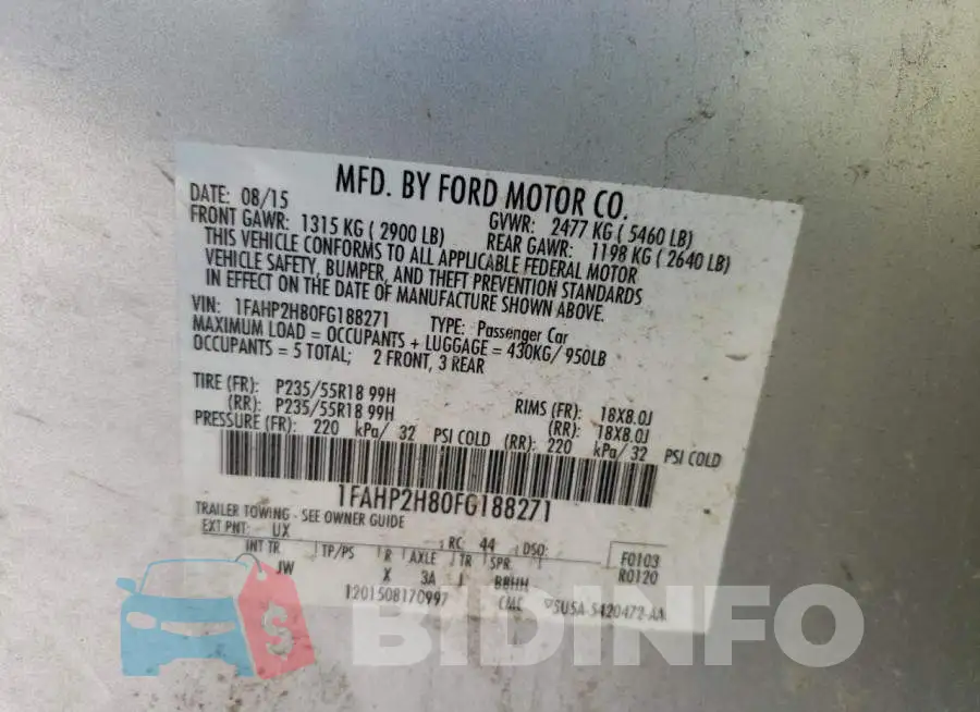 1FAHP2H80FG188271 Photo# 13