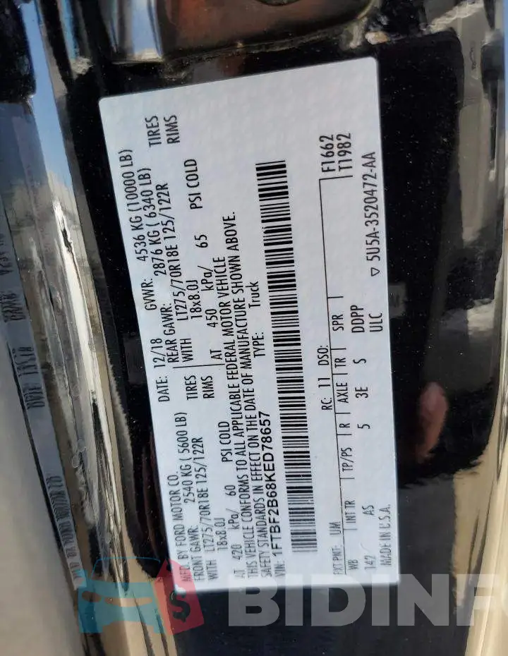 1FTBF2B68KED78657 Photo# 13