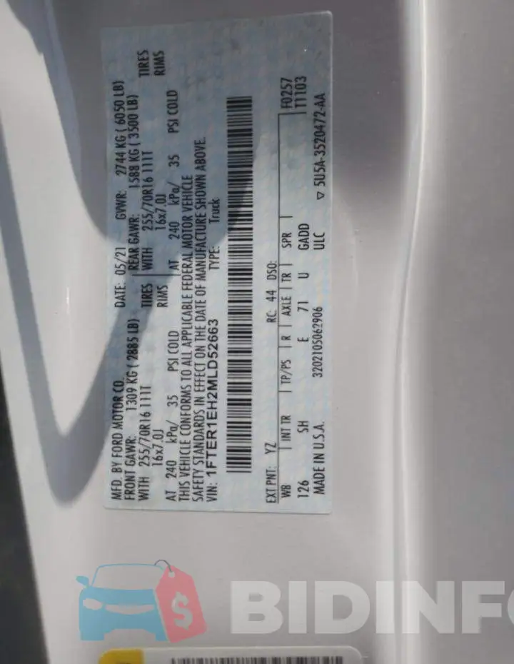 1FTER1EH2MLD52663 Photo# 12