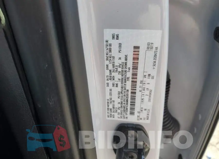 1FTEW1C86MKE05138 Photo# 12