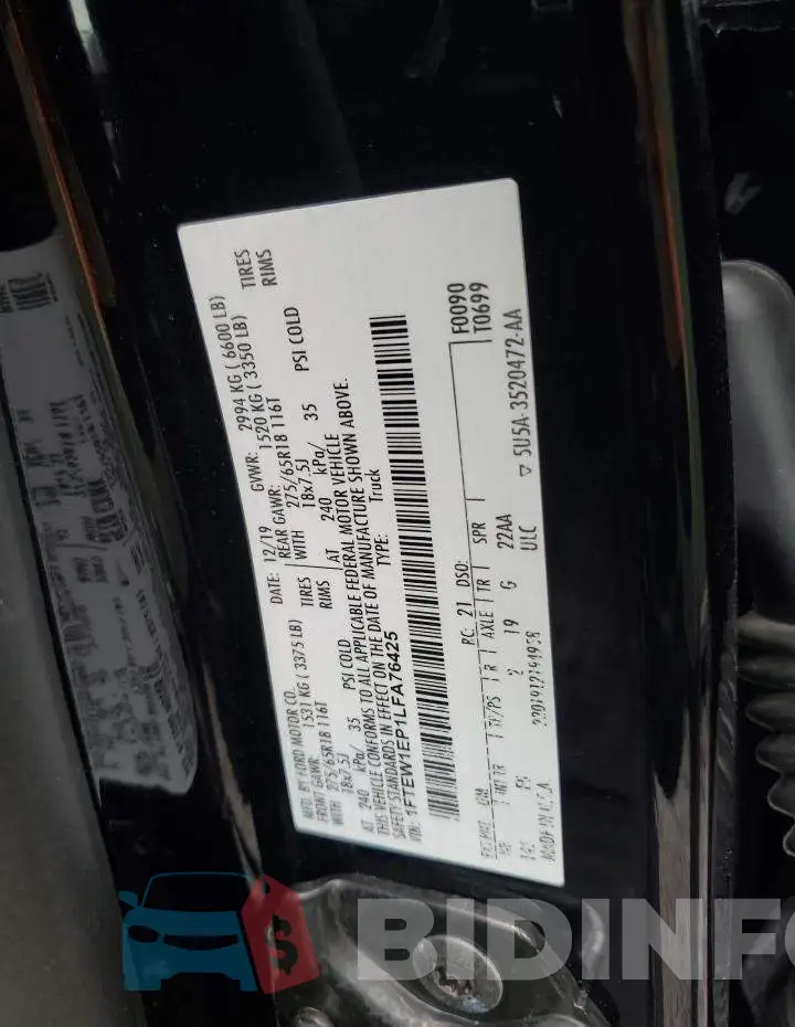 1FTEW1EP1LFA76425 Photo# 12