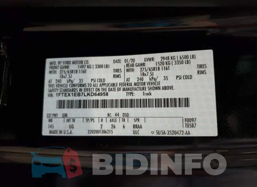 1FTEX1EB7LKD64958 Photo# 13