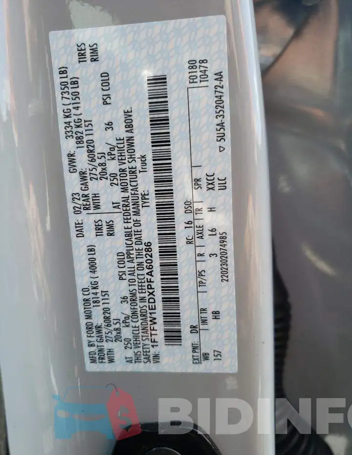 1FTFW1EDXPFA60286 Photo# 12