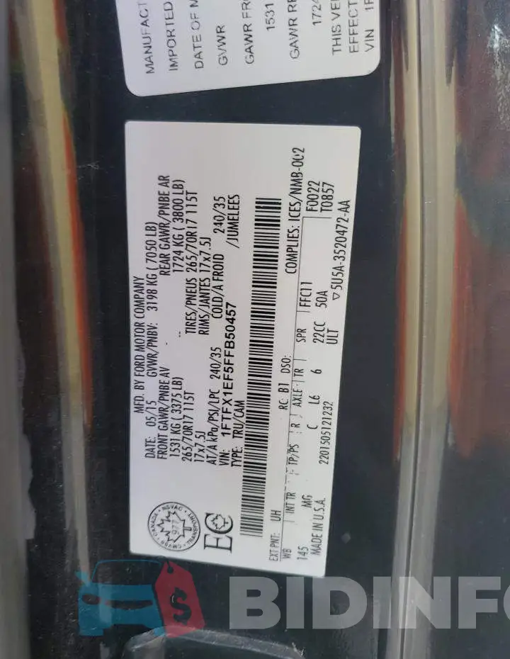 1FTFX1EF5FFB50457 Photo# 12
