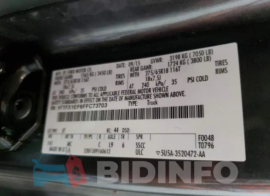 1FTFX1EF6FFC73703 Photo# 12