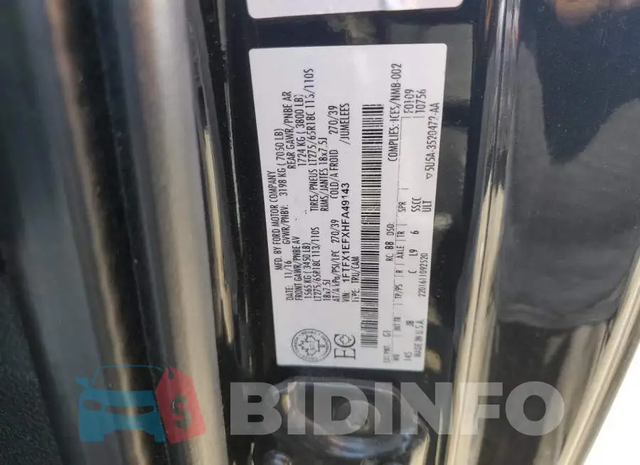 1FTFX1EFXHFA49143 Photo# 12