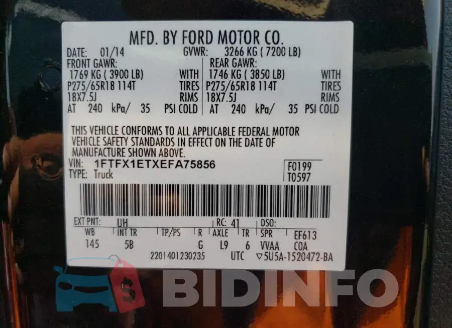 1FTFX1ETXEFA75856 Photo# 12