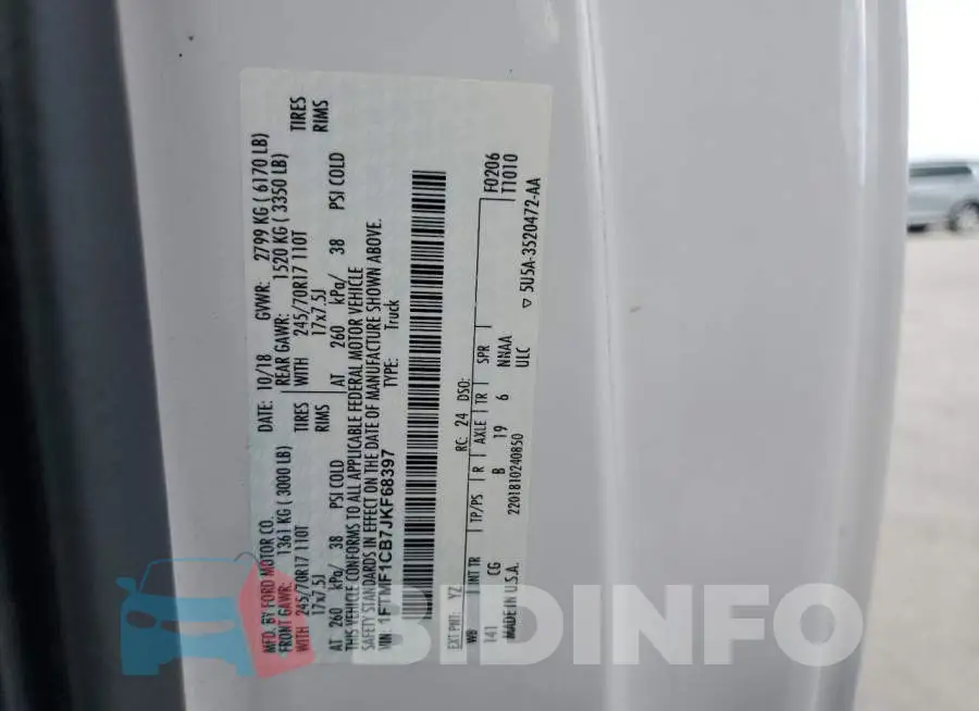 1FTMF1CB7JKF68397 Photo# 12