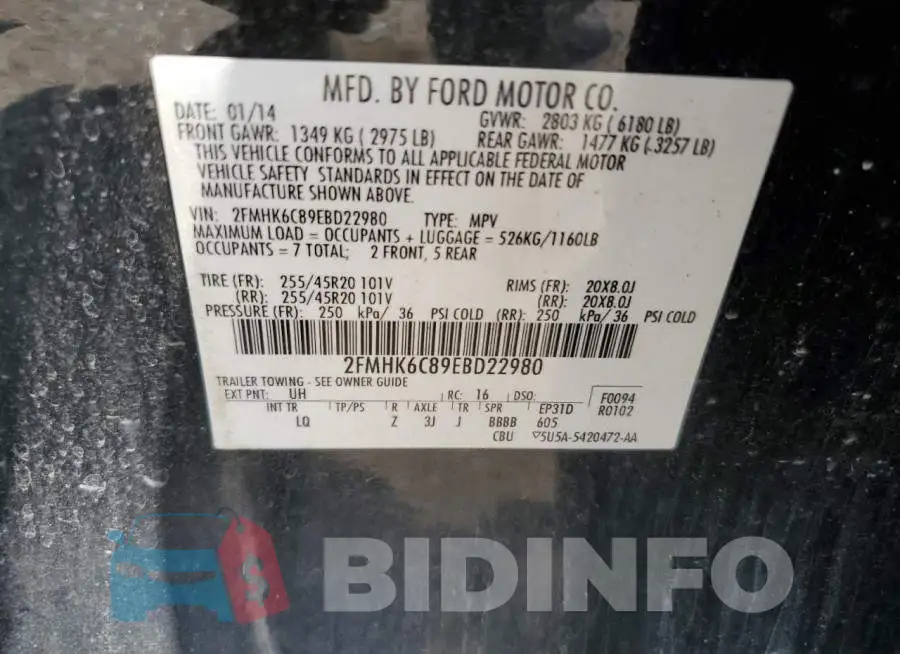 2FMHK6C89EBD22980 Photo# 13