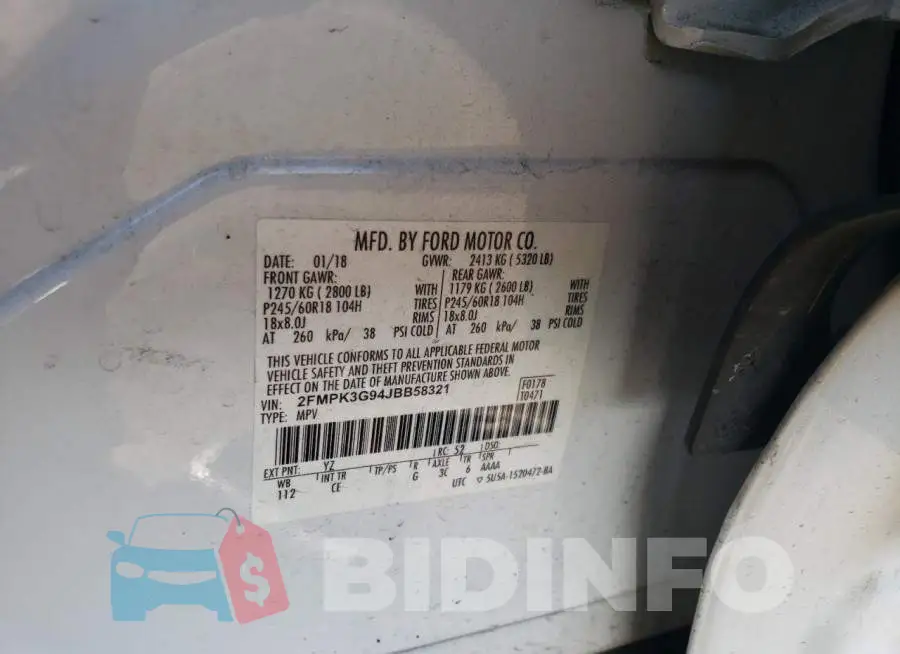 2FMPK3G94JBB58321 Photo# 12
