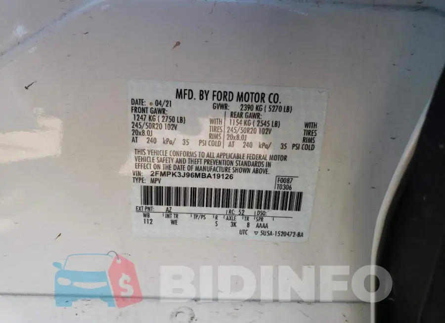 2FMPK3J96MBA19126 Photo# 13